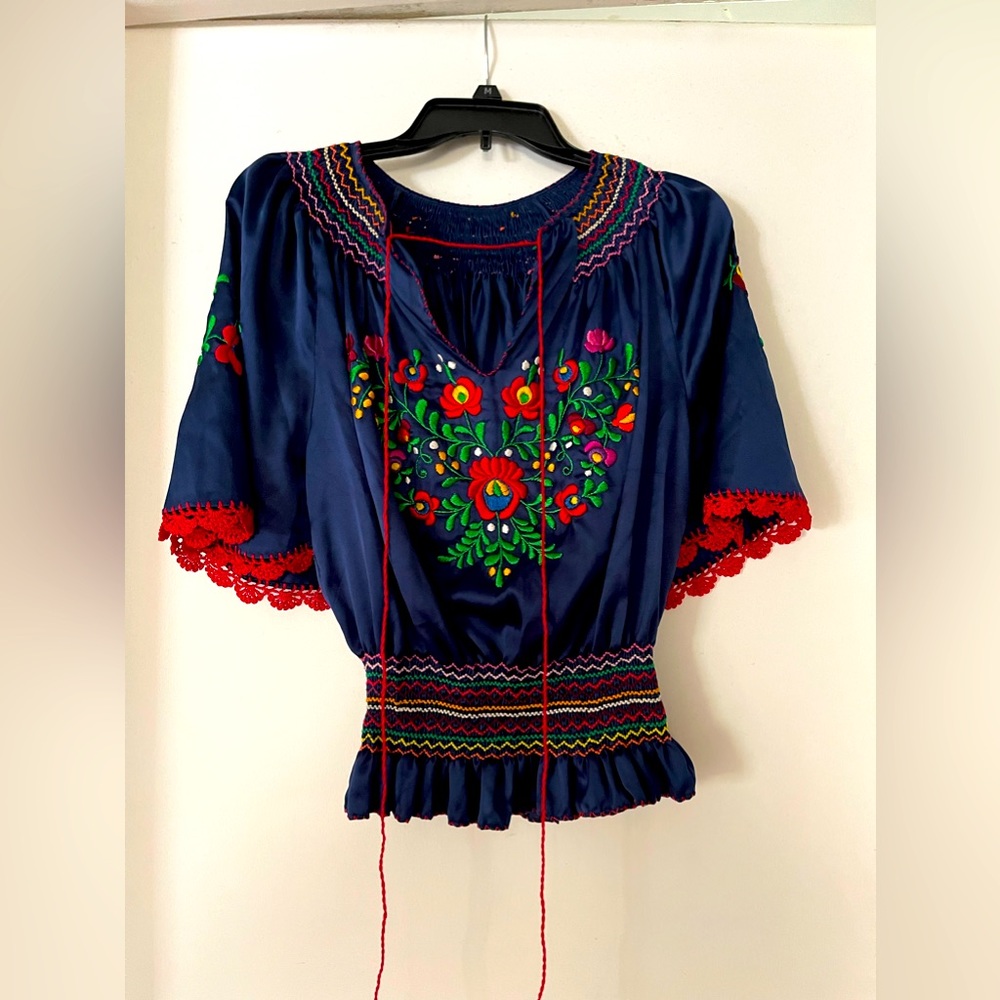 Vintage handmade Hungarian blouse